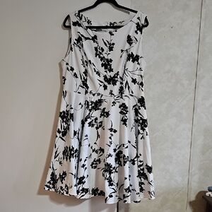 Grace Karin Black and White Floral Midi Dress